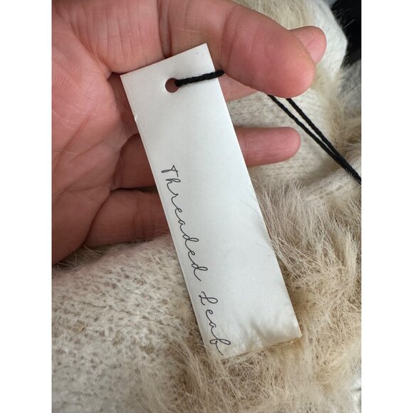 Threaded‎ Leaf Oversized super soft fur knit cardigan 90s preppy - Picture 4 of 7